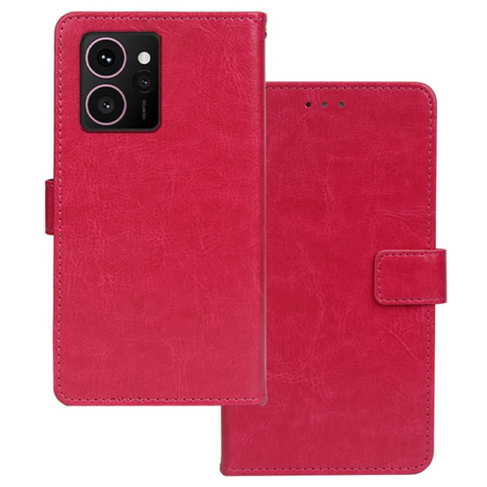 IDEWEI for HMD Skyline Case Card Slots Holder Leather Phone Cover Crazy Horse Texture - Rose
