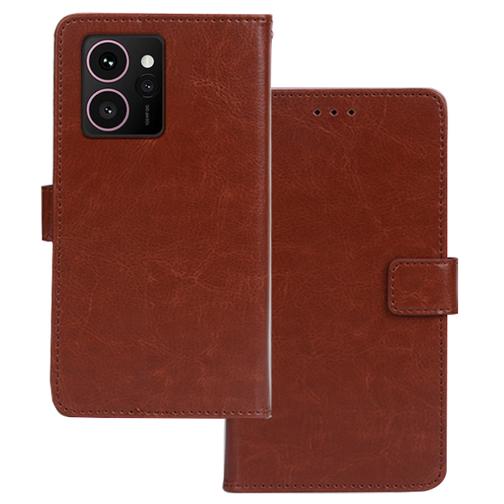 IDEWEI for HMD Skyline Case Card Slots Holder Leather Phone Cover Crazy Horse Texture - Brown