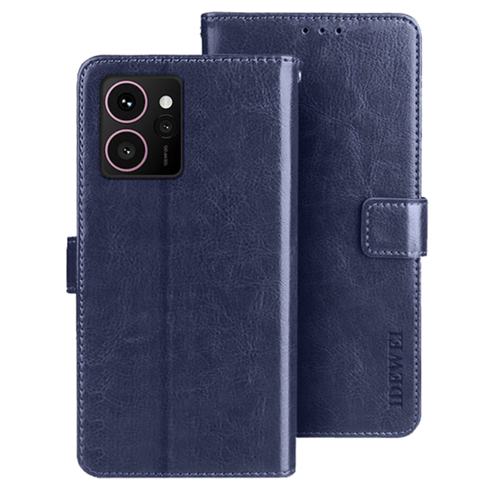 IDEWEI For HMD Skyline Stand Case Crazy Horse Texture Leather Phone Cover - Dark Blue