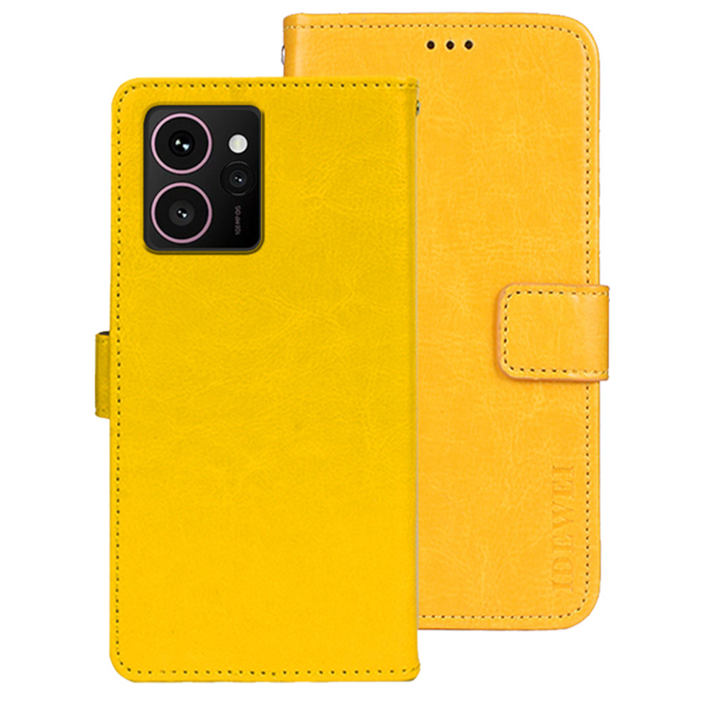 IDEWEI For HMD Skyline Stand Case Crazy Horse Texture Leather Phone Cover - Yellow