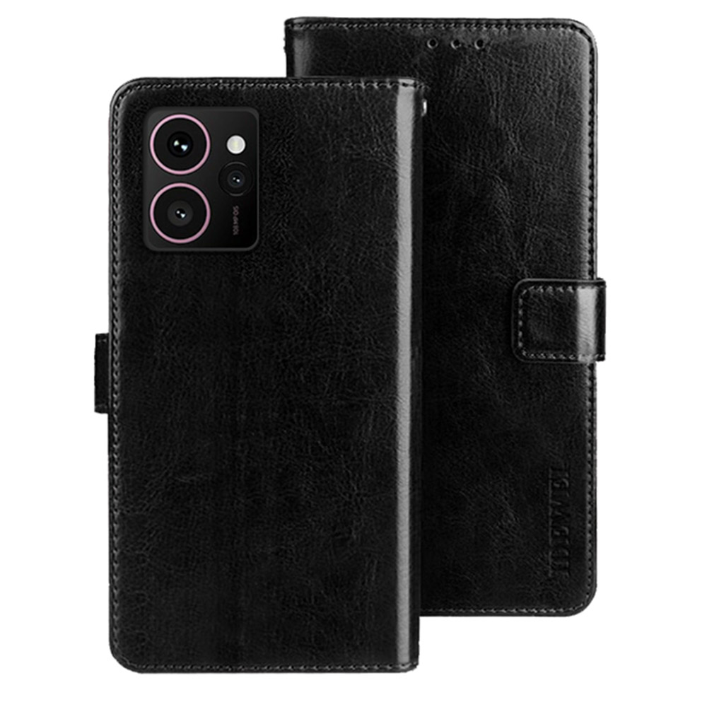 IDEWEI For HMD Skyline Stand Case Crazy Horse Texture Leather Phone Cover - Black
