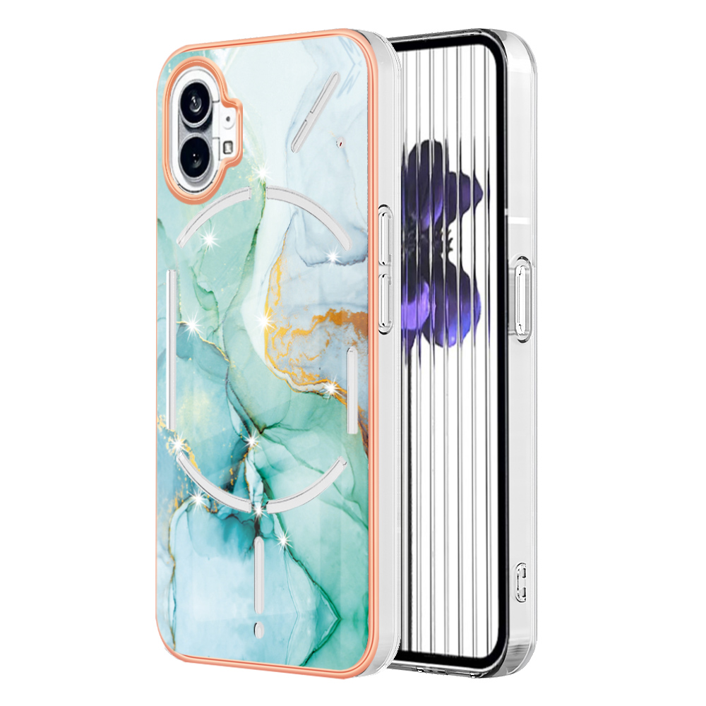 

Für Nichts Telefon (1) 5G YB IMD Series-2 IMD Marble Muster Telefonhülle Anti-kratzer-elektroplattenrahmen Tpu-abdeckung - Grün 003, Nothing phone (1) 5G