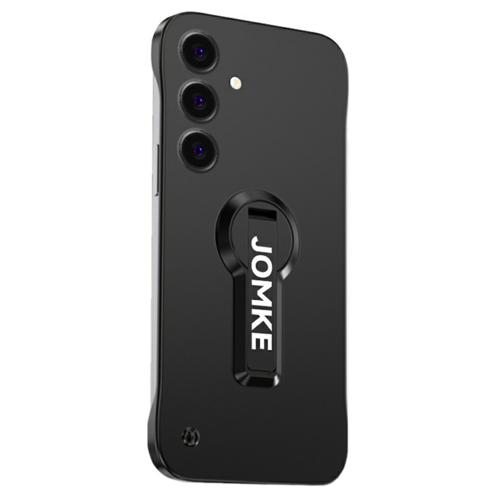 For Samsung Galaxy S24+ Case Hard PC Frameless Baking Paint Kickstand Phone Cover - Black