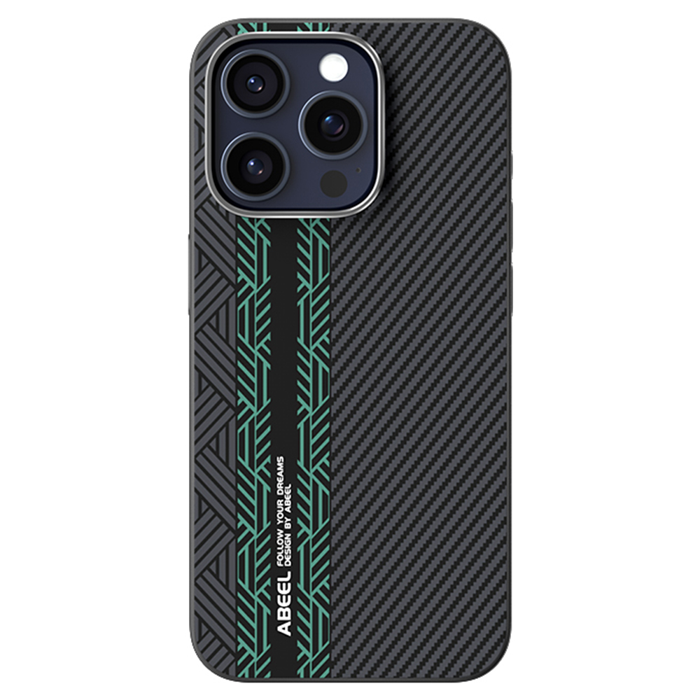 ABEEL For iPhone 13 Pro Case PC + TPU + Aluminum Alloy + PU Leather Slim Phone Back Cover Compatible with MagSafe - Texture 2