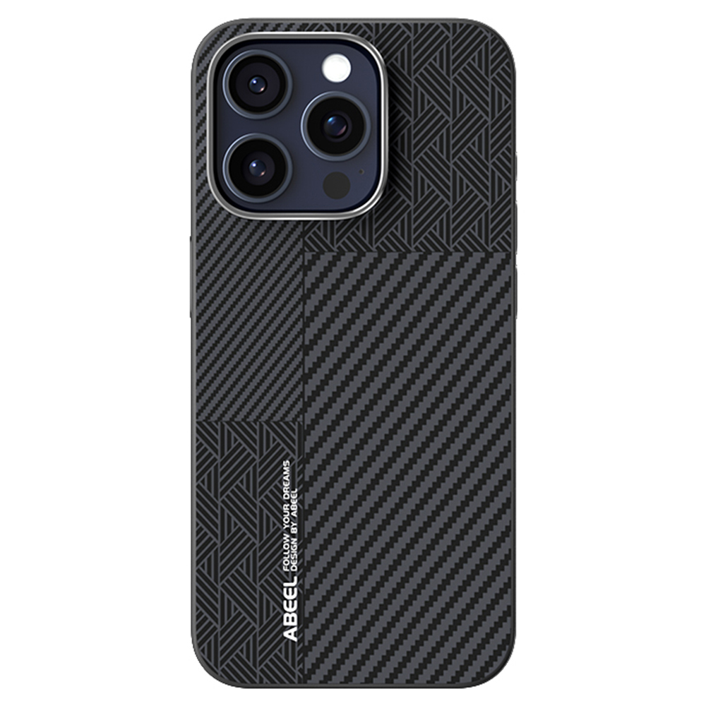 ABEEL For iPhone 13 Pro Max Case PC + TPU + Aluminum Alloy + PU Leather Slim Phone Back Cover Compatible with MagSafe - Texture 3