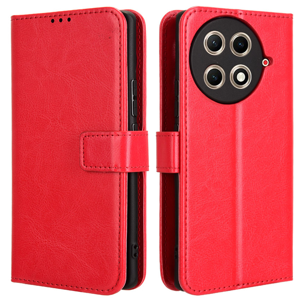 For TECNO Camon 30S 4G / 30S Pro 4G Case Crazy Horse Texture PU Leather Phone Wallet Cover - Red