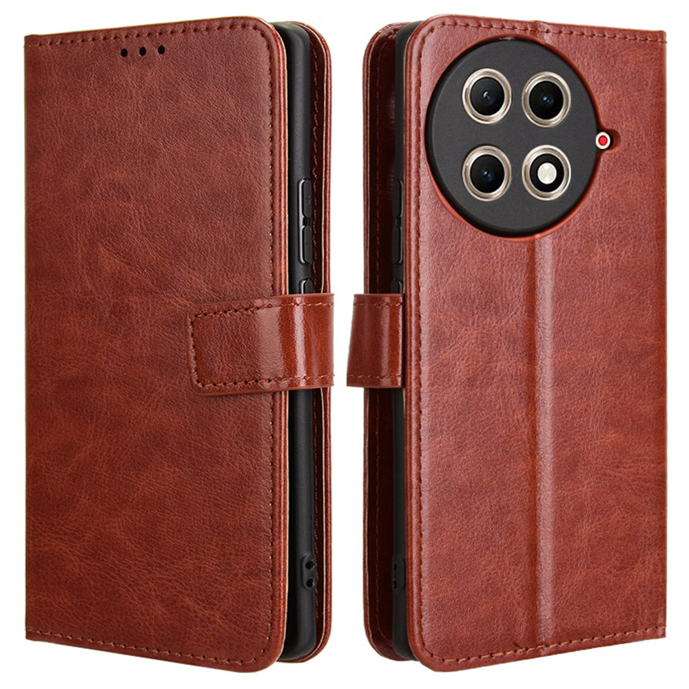 For TECNO Camon 30S 4G / 30S Pro 4G Case Crazy Horse Texture PU Leather Phone Wallet Cover - Brown