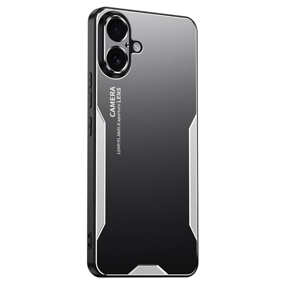 For iPhone 16 Phone Case Aluminium Alloy TPU PC Back Cover - Silver