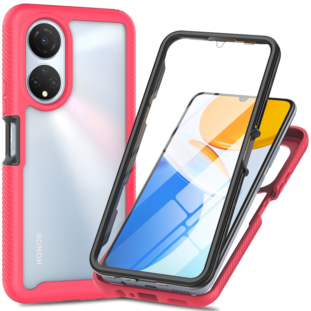 

PC + TPU + Pet-bildschirmschutzhülle Für Honor X7, Allround-schutzhandyabdeckung - Rosa, Honor X7