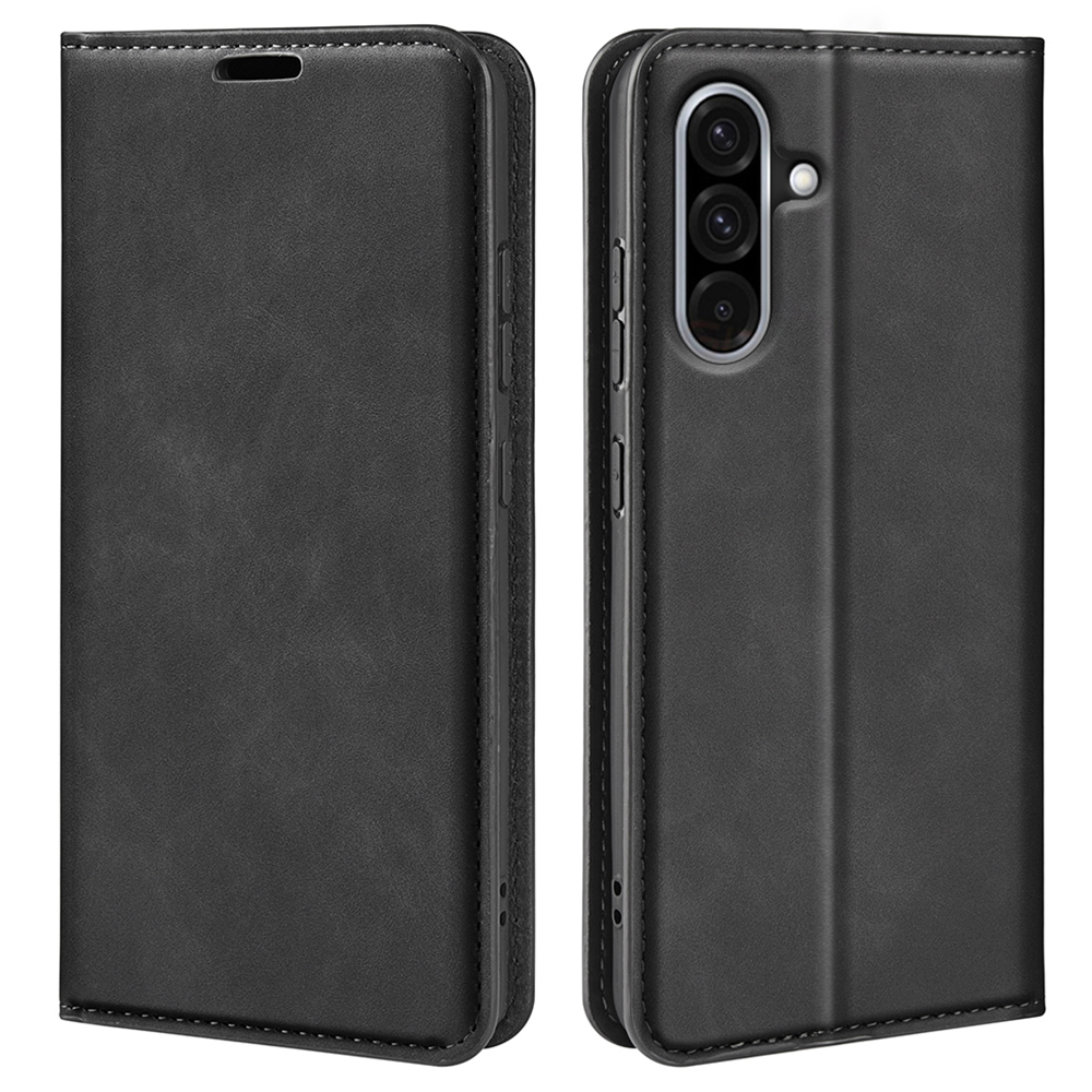 For Samsung Galaxy A36 5G / A56 5G Case Skin-Touch Leather Wallet Phone Cover - Black