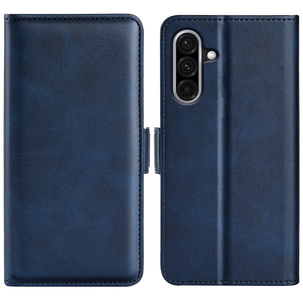 For Samsung Galaxy A36 5G / A56 5G Stand Case Calf Texture Leather Wallet Phone Cover - Blue