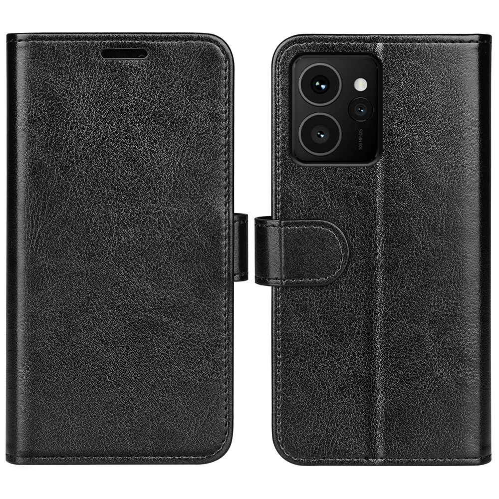 For HMD Skyline Wallet Case Crazy Horse Texture Stand Leather Phone Cover - Black