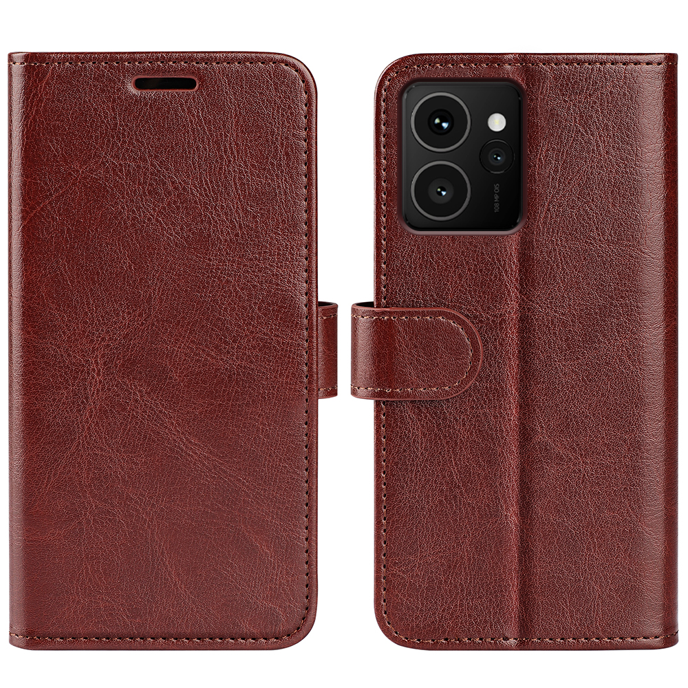 For HMD Skyline Wallet Case Crazy Horse Texture Stand Leather Phone Cover - Brown