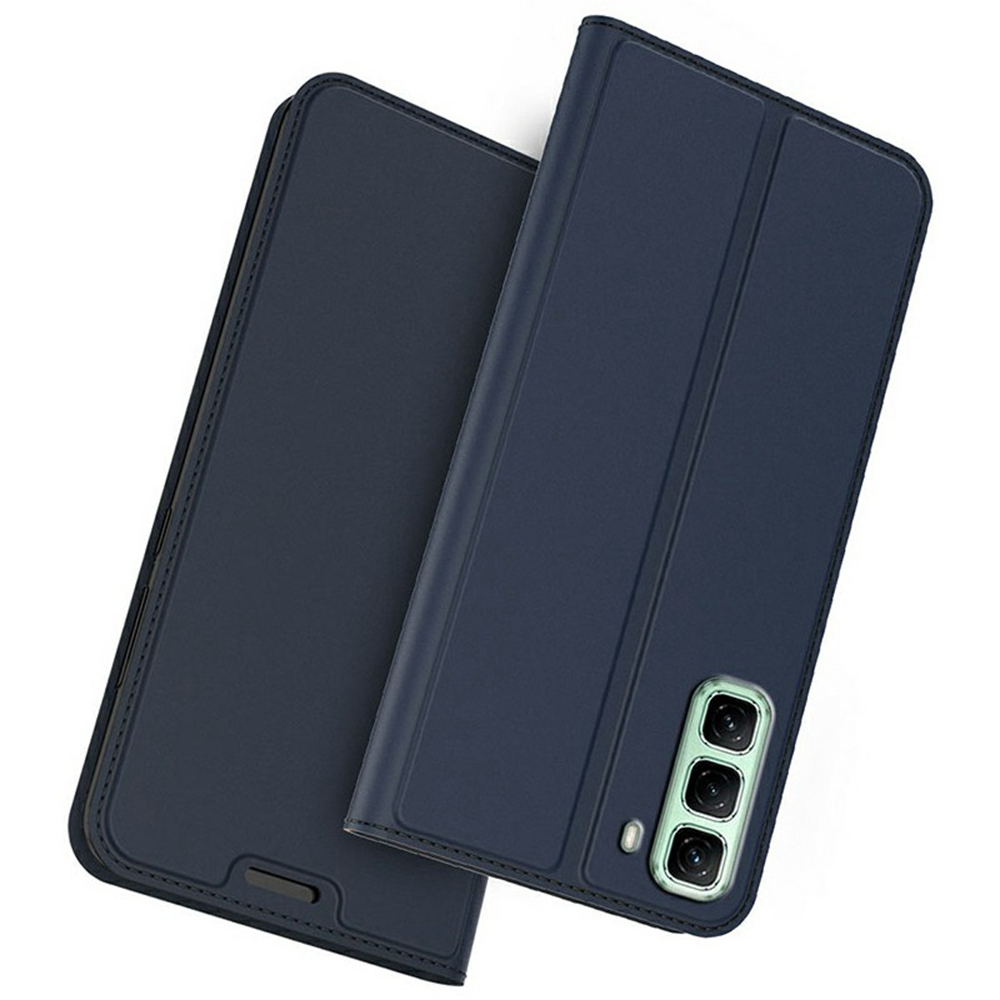 For Infinix Hot 50 4G Case PU Leather Phone Cover with Card Holder Stand Magnetic Closure - Blue