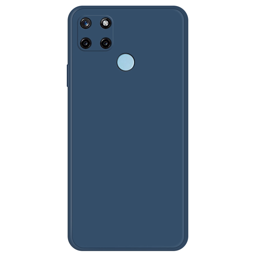 

Für Realme C21Y / C25y Fall Resistant Gummized TPU Phone Hülle Mit Mikrofaserauskleidung Gerade Kanten -handy -rückzugabdeckung - Dunkelblau, Realme C21Y