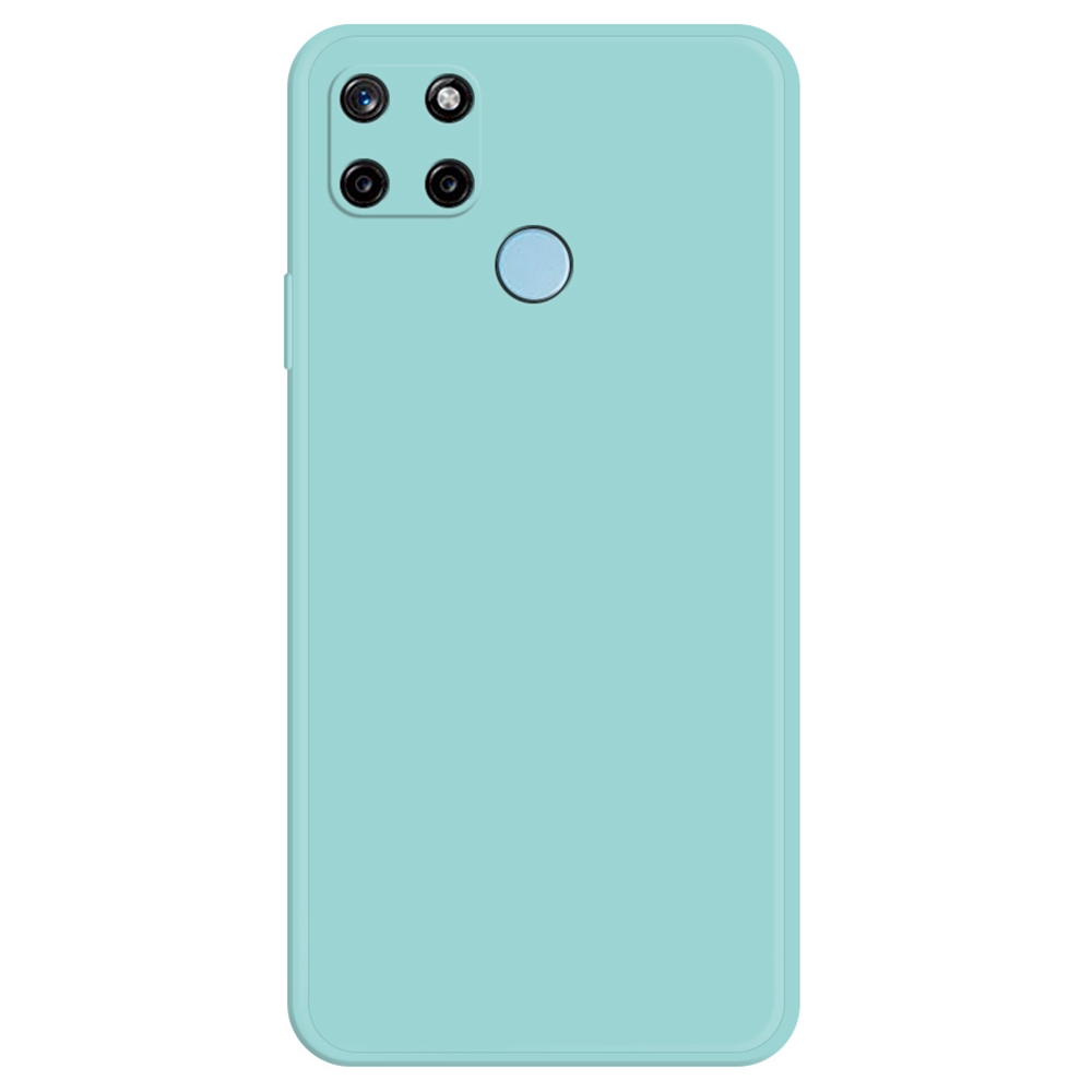 

Für Realme C21Y / C25y Fall Resistant Gummized TPU Phone Hülle Mit Mikrofaserauskleidung Gerade Kanten -handy -rückzugabdeckung - Cyan, Realme C21Y