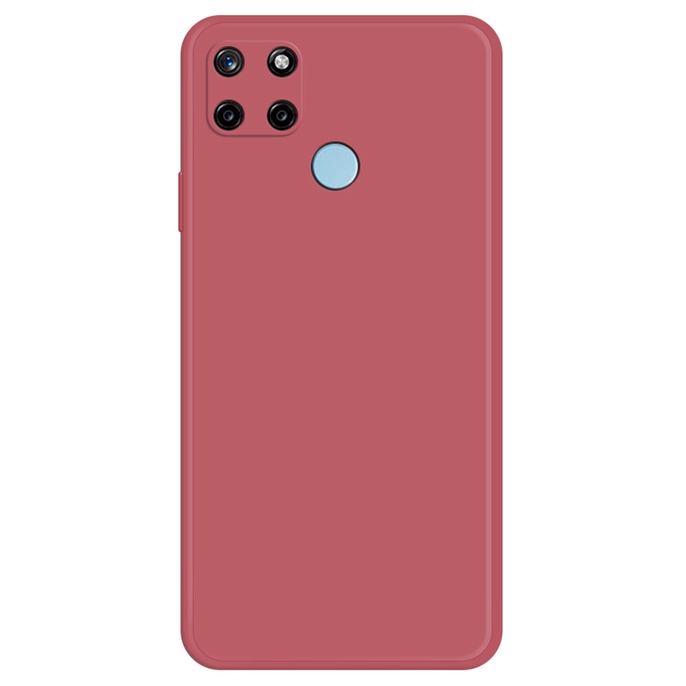 

Für Realme C21Y / C25y Fall Resistant Gummized TPU Phone Hülle Mit Mikrofaserauskleidung Gerade Kanten -handy -rückzugabdeckung - Rot, Realme C21Y