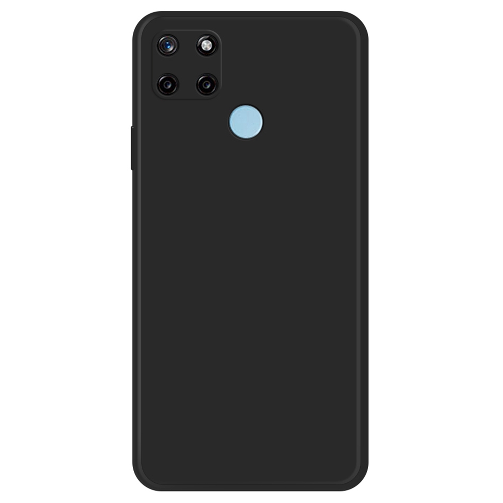 

Für Realme C21Y / C25y Fall Resistant Gummized TPU Phone Hülle Mit Mikrofaserauskleidung Gerade Kanten -handy -rückzugabdeckung - Schwarz, Realme C21Y
