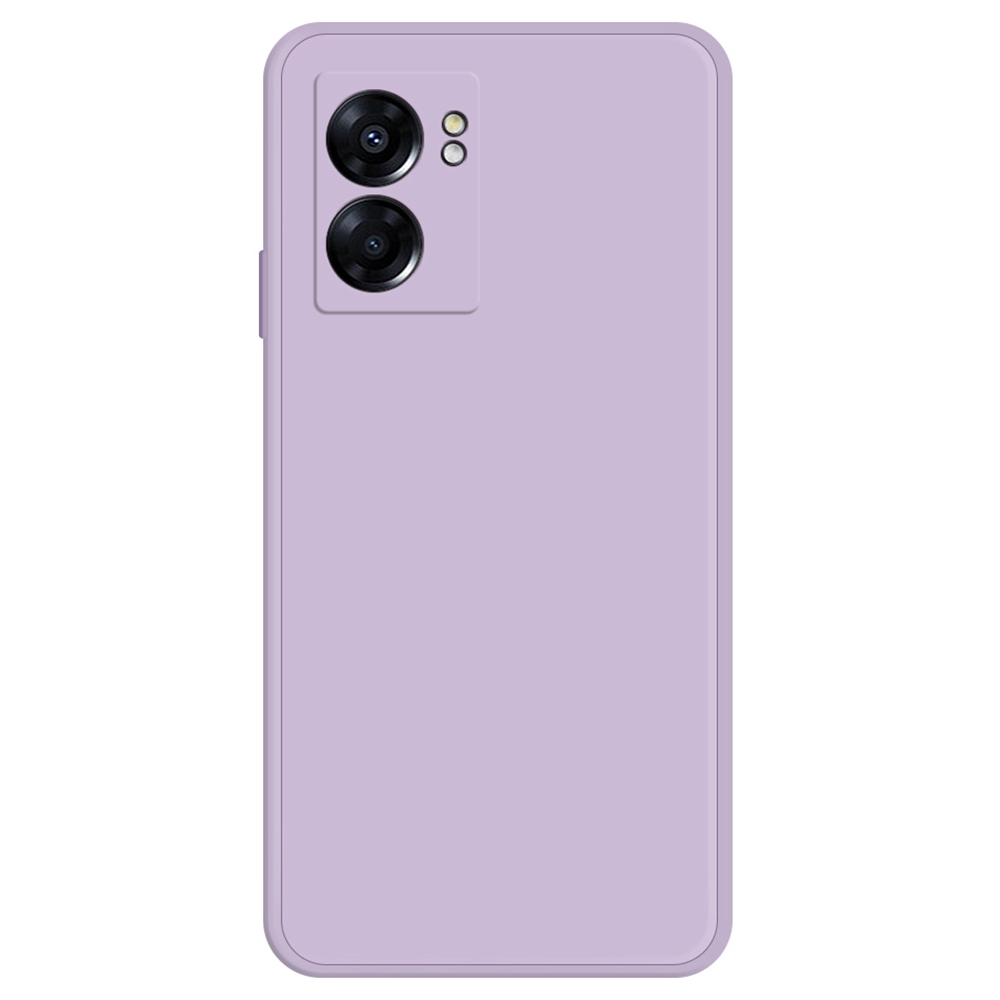 

Für Oppo A57 (2022) 5G / A77 5G Bump Proof Gummiziertes TPU -telefongehäuse Mit Mikrofaserauskleidung Gerade Kanten -handy -rückzugabdeckung - Violett, Oppo A57 (2022) 5G