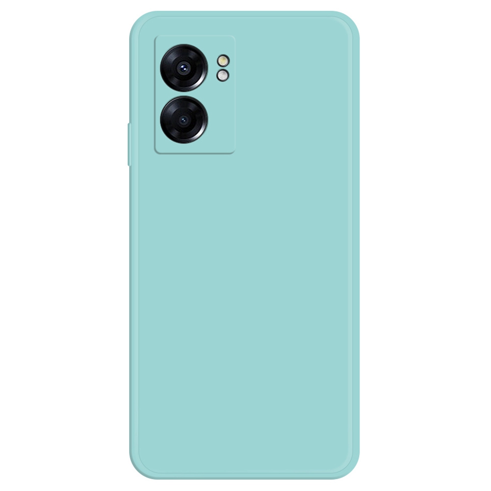 

Für Oppo A57 (2022) 5G / A77 5G Bump Proof Gummiziertes TPU -telefongehäuse Mit Mikrofaserauskleidung Gerade Kanten -handy -rückzugabdeckung - Cyan, Oppo A57 (2022) 5G