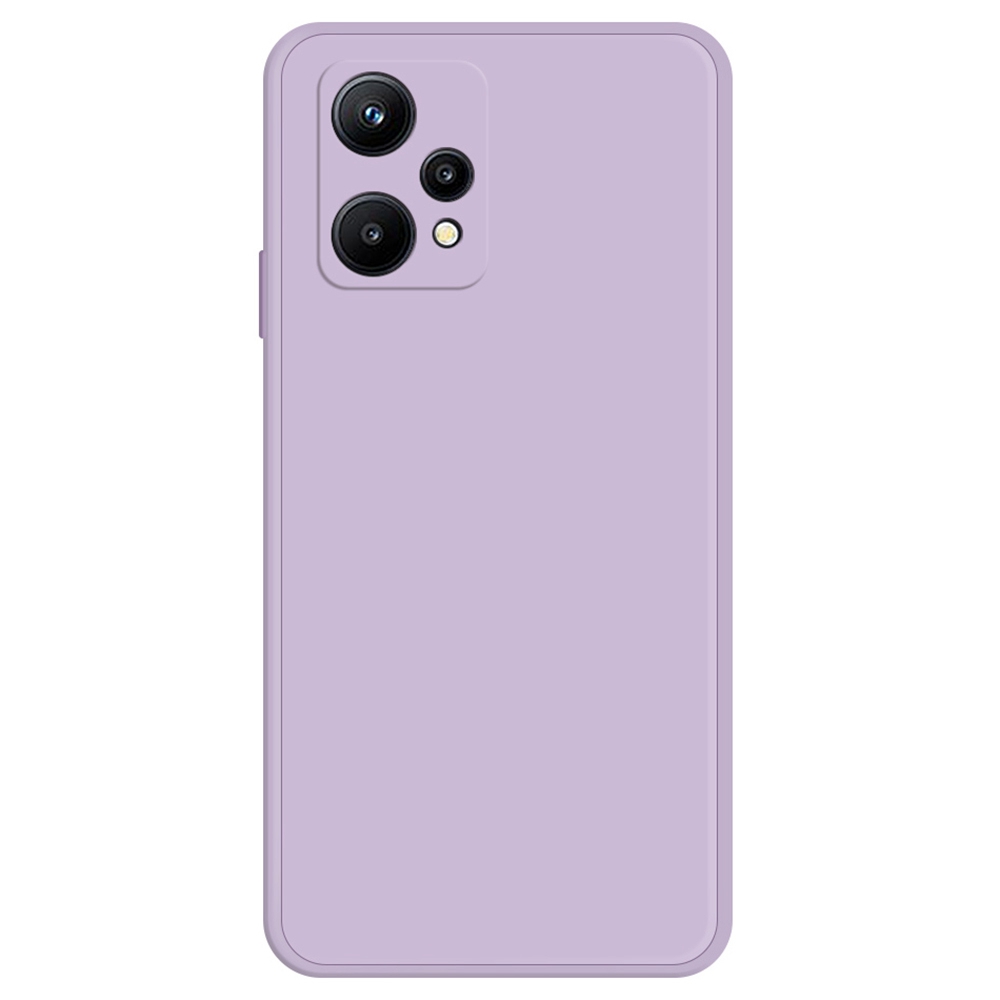 

Für Realme V25 / 9 Pro 5G Gummized Tpu+mikrofaserfutter Telefonhülle Gerade Kantenrückseite Abdeckung - Violett, Realme V25