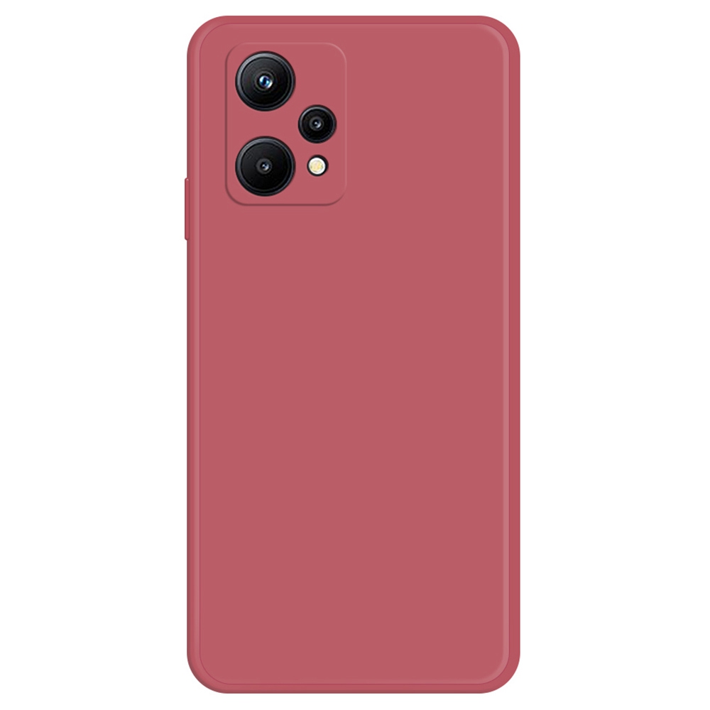 

Für Realme V25 / 9 Pro 5G Gummized Tpu+mikrofaserfutter Telefonhülle Gerade Kantenrückseite Abdeckung - Rot, Realme V25