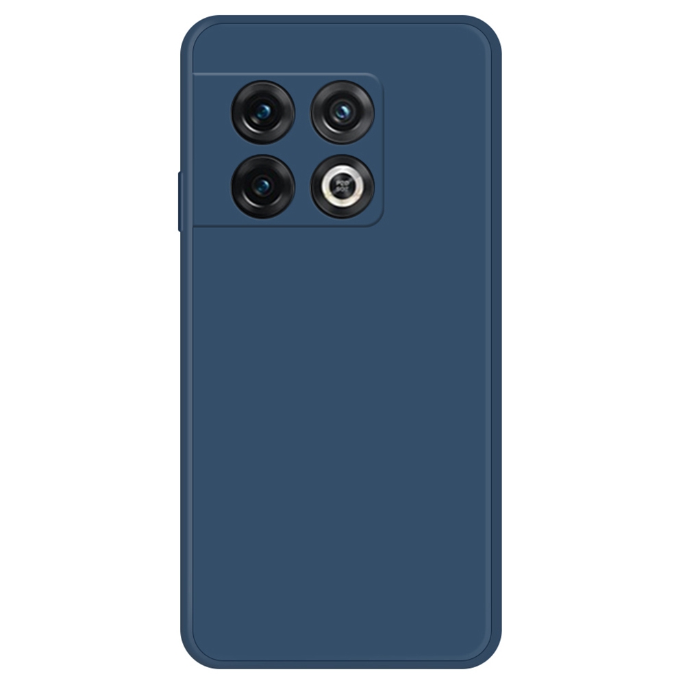 

Für OnePlus 10 Pro 5G Gummizierte Tpu+mikrofaser -handy -wachkoffer Gerade Kantenrückzugabdeckung - Dunkelblau, OnePlus 10 Pro 5G
