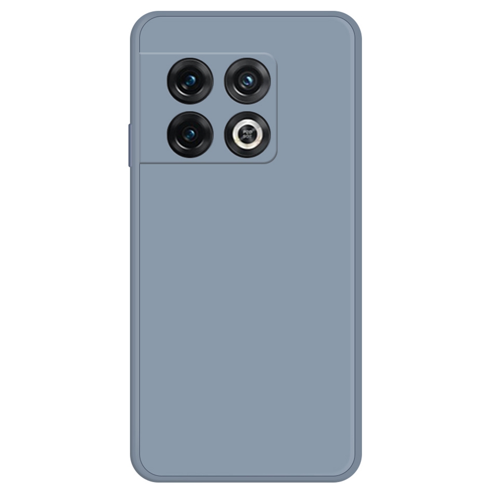 

Für OnePlus 10 Pro 5G Gummizierte Tpu+mikrofaser -handy -wachkoffer Gerade Kantenrückzugabdeckung - Grau Blau, OnePlus 10 Pro 5G