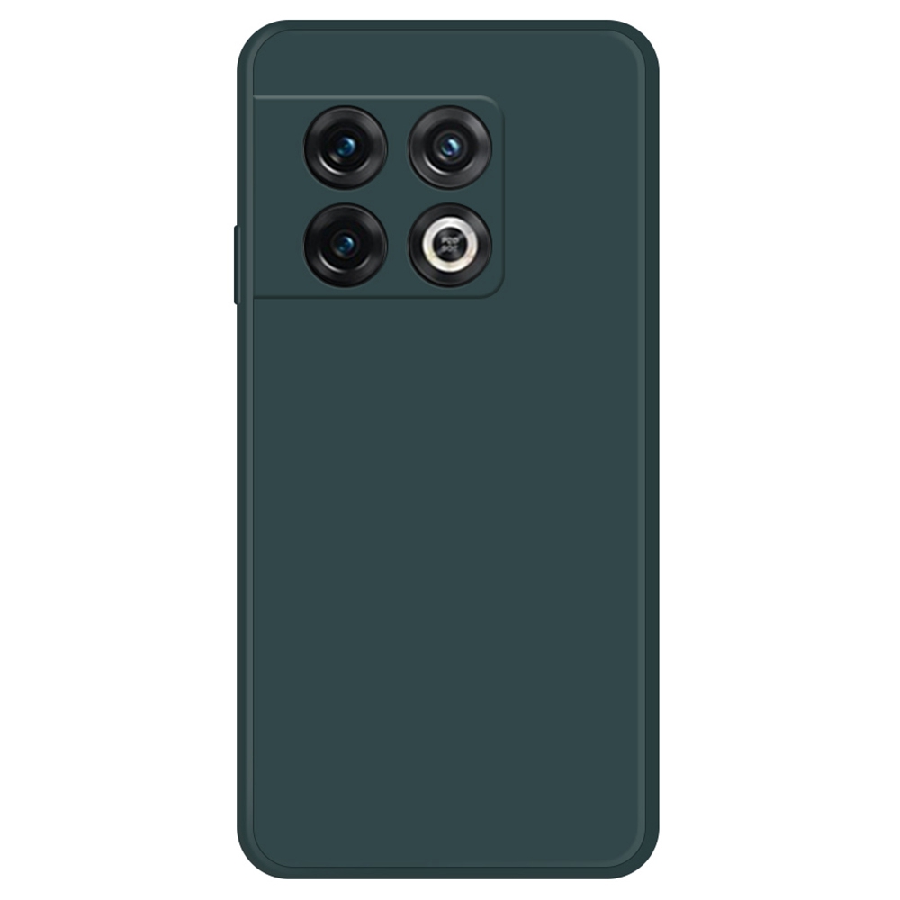 

Für OnePlus 10 Pro 5G Gummizierte Tpu+mikrofaser -handy -wachkoffer Gerade Kantenrückzugabdeckung - Schwarzgrün, OnePlus 10 Pro 5G