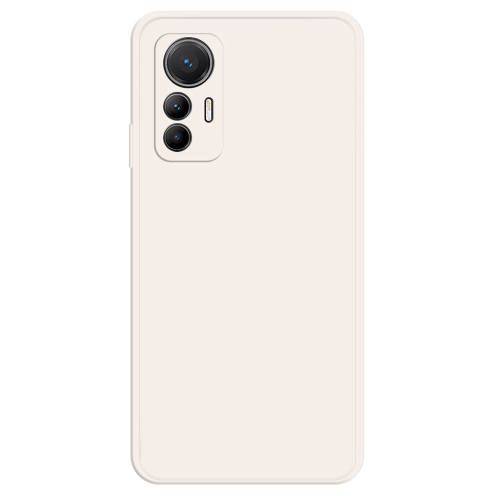 

Für Xiaomi 12 Lite 5G Gummiziert Tpu+mikrofaser -stock -absorber -handyschutz Hülle Gerade Kantenrückseite Abdeckung - Beige, Xiaomi 12 Lite 5G