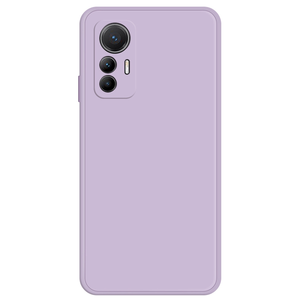 

Für Xiaomi 12 Lite 5G Gummiziert Tpu+mikrofaser -stock -absorber -handyschutz Hülle Gerade Kantenrückseite Abdeckung - Violett, Xiaomi 12 Lite 5G