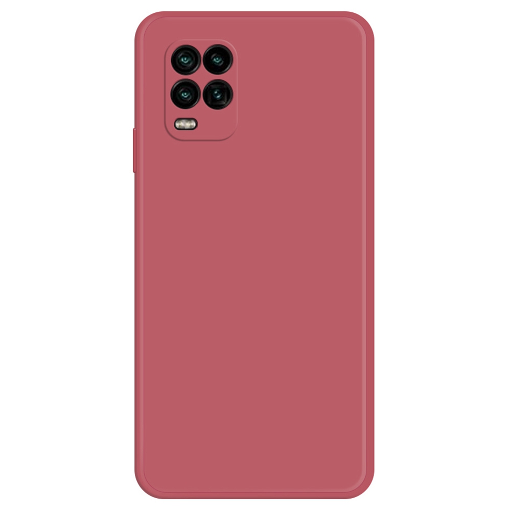 

Für Xiaomi Mi 10 Lite 5G Mobile Guard Hülle, Gummierte Tpu+mikrofaserfutter Gerade Kantenrückzugabdeckung - Rot, Xiaomi Mi 10 Lite 5G