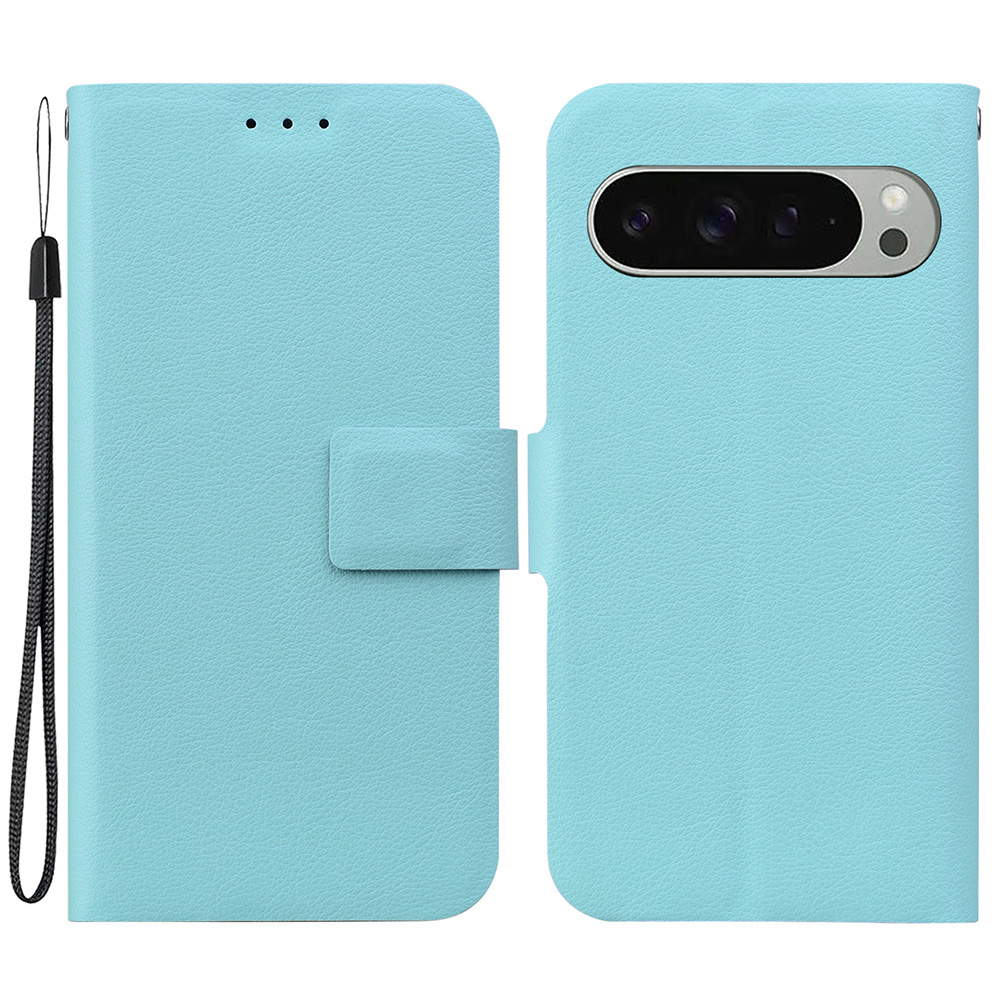 For Google Pixel 9 Pro  /  Pixel 9 Case Ultra-Thin PU Leather + TPU Phone Cover with Card Slot - Green