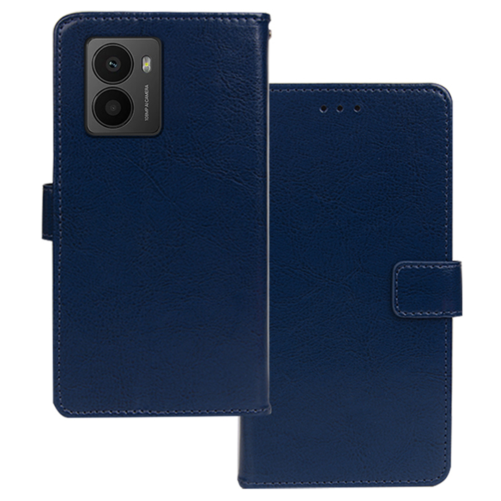 IDEWEI For HMD Fusion 5G Case Card Slots Holder Leather Phone Cover Crazy Horse Texture - Blue
