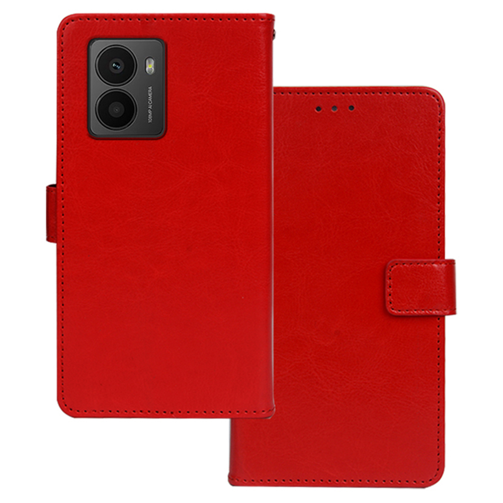 IDEWEI For HMD Fusion 5G Case Card Slots Holder Leather Phone Cover Crazy Horse Texture - Red
