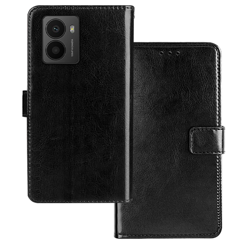 IDEWEI For HMD Fusion 5G Case Card Slots Holder Leather Phone Cover Crazy Horse Texture - Black
