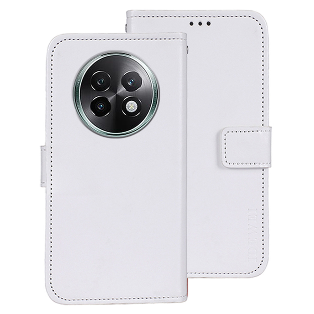 IDEWEI For Realme Realme 13+ 5G / 13 Pro 5G (China) Stand Case Crazy Horse Texture Leather Phone Cover - White