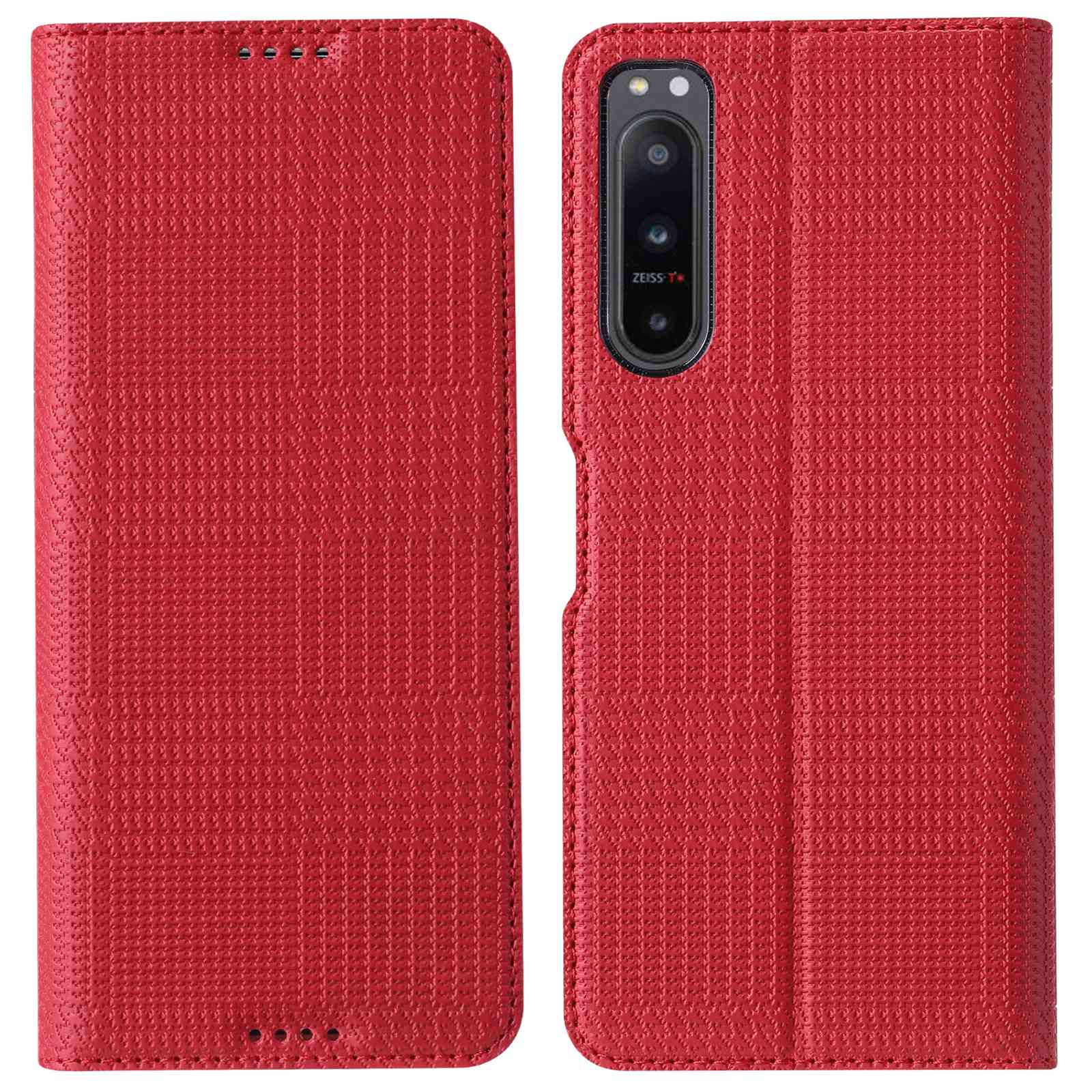 

VILI DH -serie Für Sony Xperia 5 IV 5G PU Leder + TPU Telefonabdeckungskartenhalter Volle Schutzhülle - Rot, Xperia 5 IV 5G