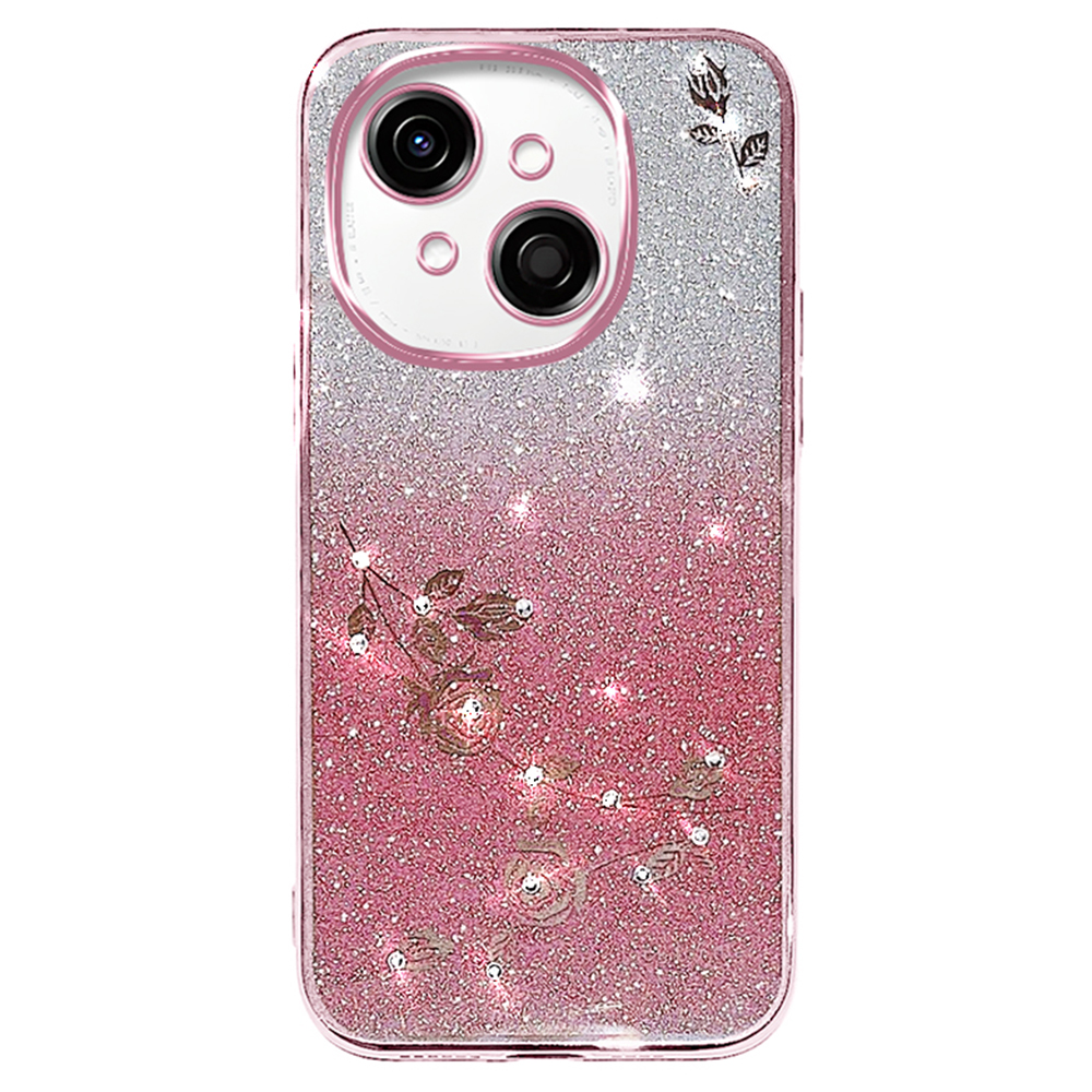KADEM For TECNO Spark Go 2025 / Spark Go 1 / Pop 9 4G Case Flower TPU Flexible Gradient Phone Cover - Rose Gold