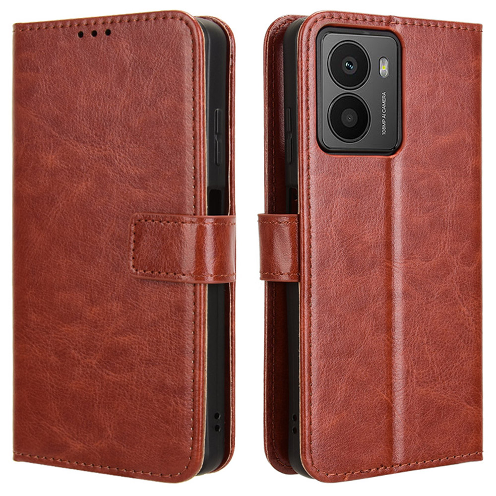 For HMD Fusion 5G Case Crazy Horse Texture PU Leather Phone Wallet Cover - Brown