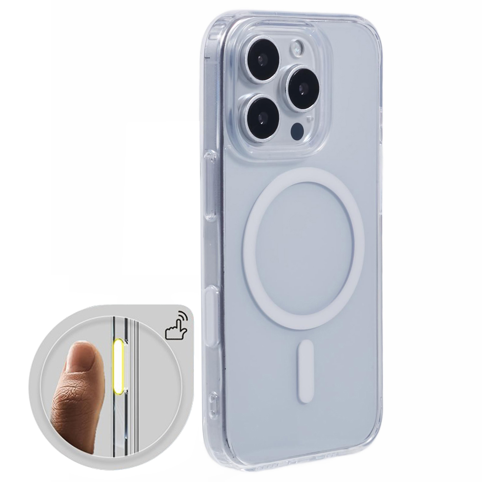 For iPhone 16 Pro Max Clear Case Compatible with MagSafe TPU+PC Back Cover