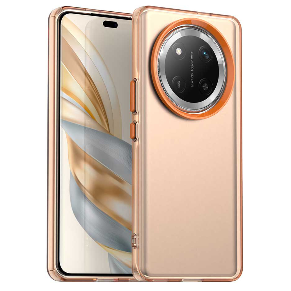 For Honor Magic7 Lite 5G / X9c 5G / X60 Pro 5G Case PC+TPU+PET Matte Anti-Drop Phone Back Cover - Orange