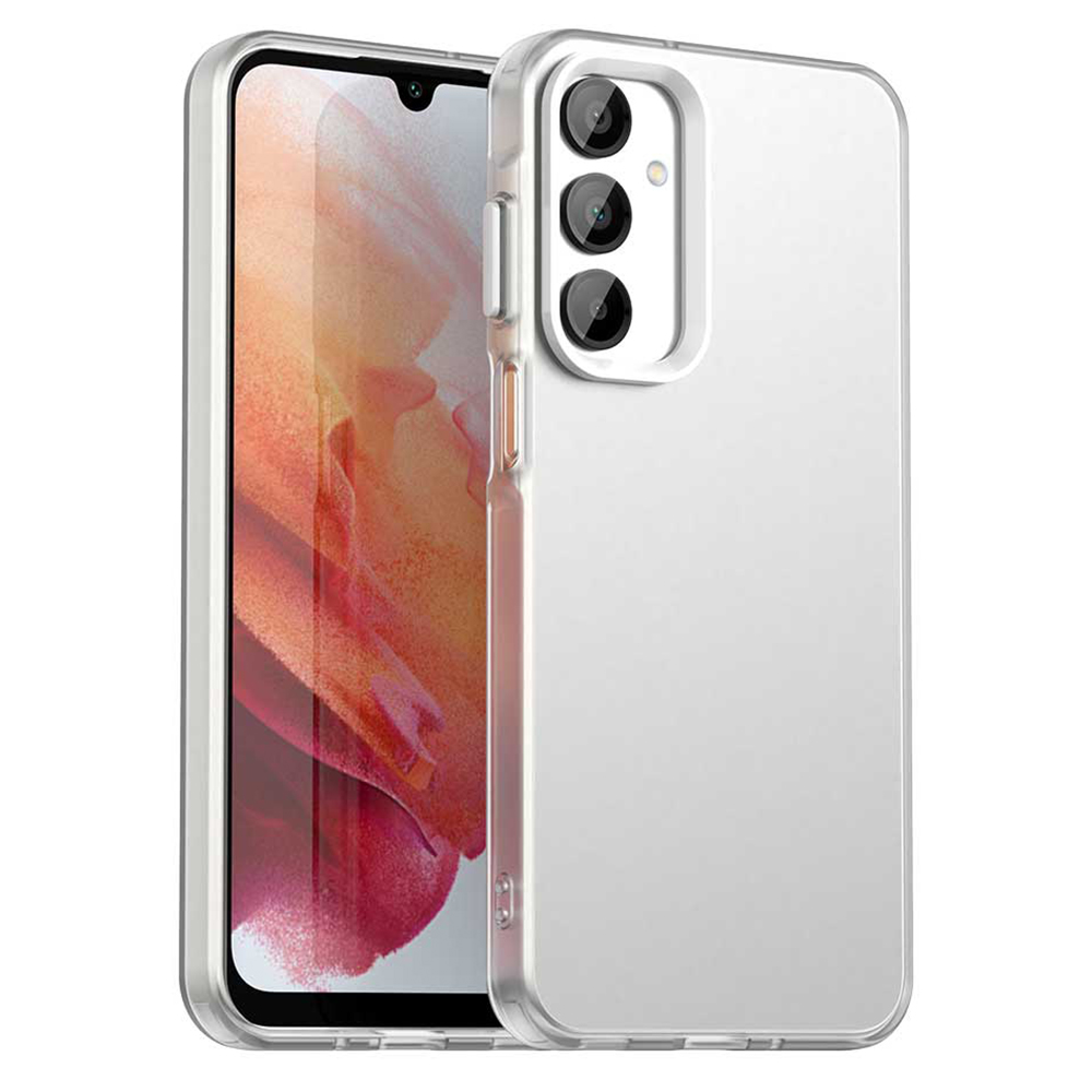 For Samsung Galaxy A36 5G / A56 5G Case PC+TPU+PET Matte Anti-Drop Phone Back Cover - White