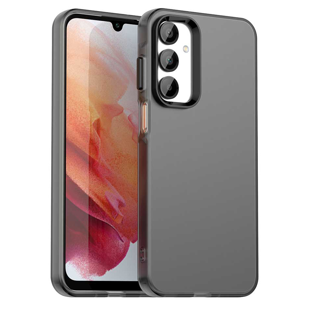 For Samsung Galaxy A36 5G / A56 5G Case PC+TPU+PET Matte Anti-Drop Phone Back Cover - Black