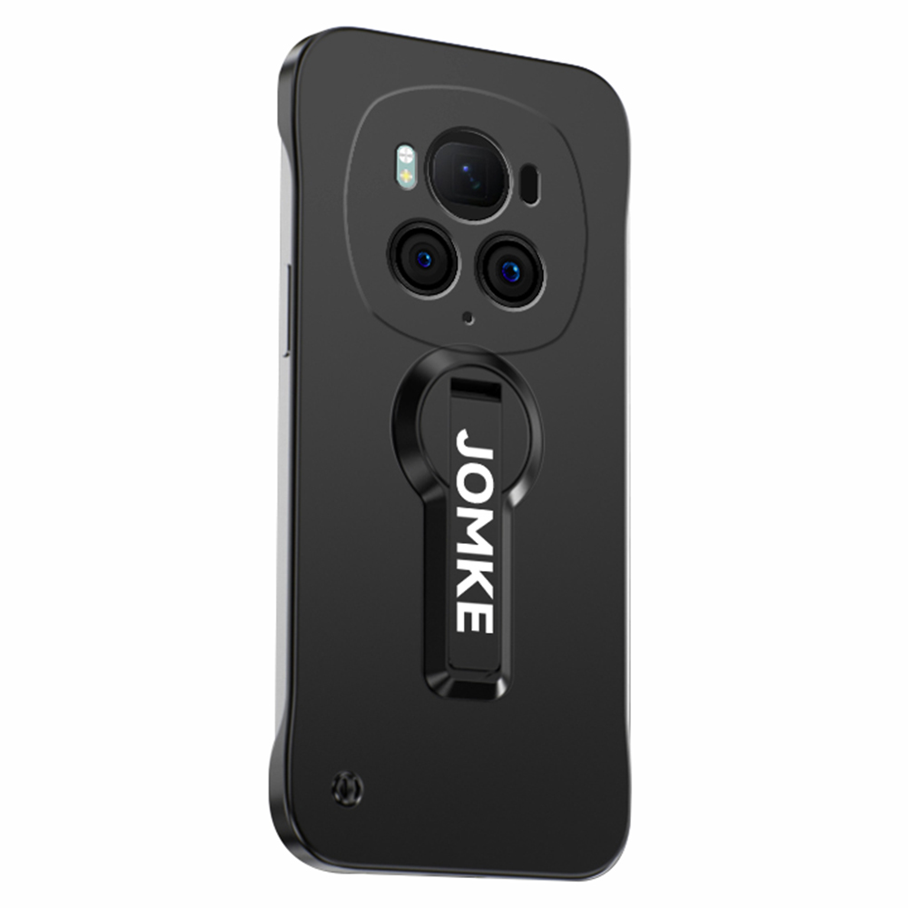 For Honor Magic6 5G Case Hard PC Frameless Baking Paint Kickstand Phone Cover - Black