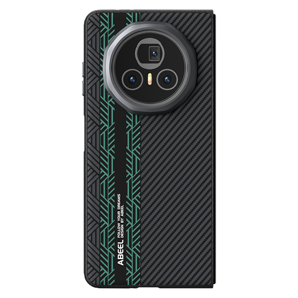 ABEEL For Honor Magic V3 5G Case PC + TPU + Aluminum Alloy + PU Leather Slim Phone Back Cover Magnetic Case - Texture 2