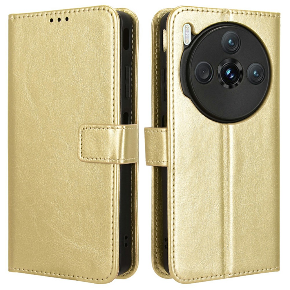 For ZTE nubia Z60S Pro 5G Case Crazy Horse Texture PU Leather Phone Wallet Cover - Gold
