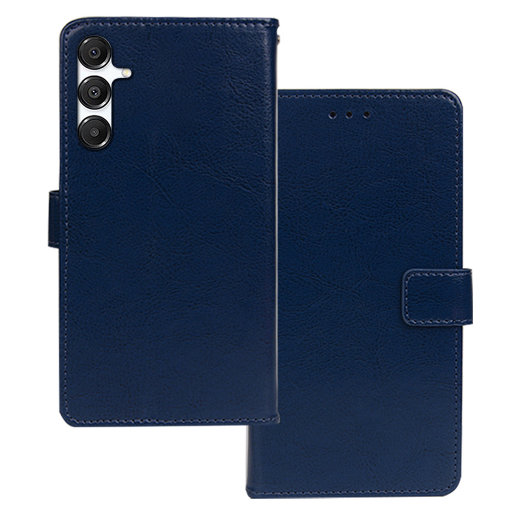 IDEWEI For Samsung Galaxy A36 5G / A56 5G Case Card Slots Holder Leather Phone Cover Crazy Horse Texture - Blue
