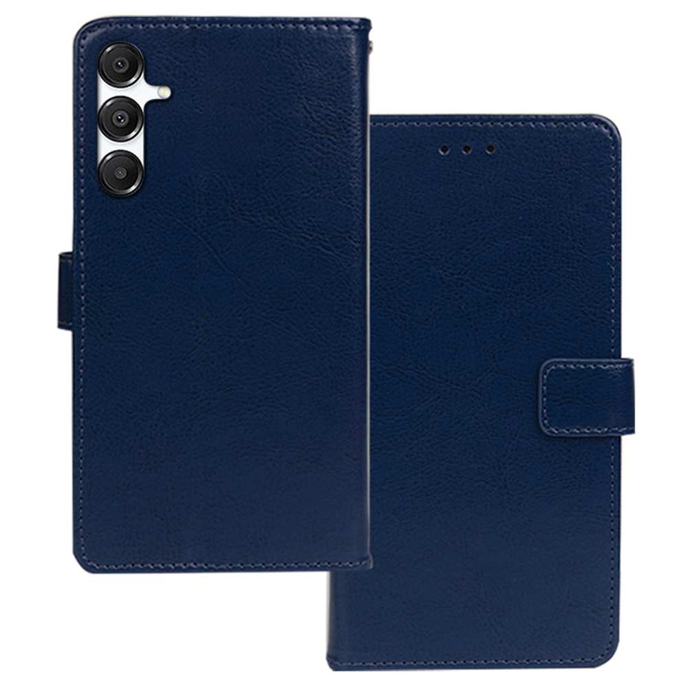 IDEWEI For Samsung Galaxy A36 5G / A56 5G Case Card Slots Holder Leather Phone Cover Crazy Horse Texture - Blue