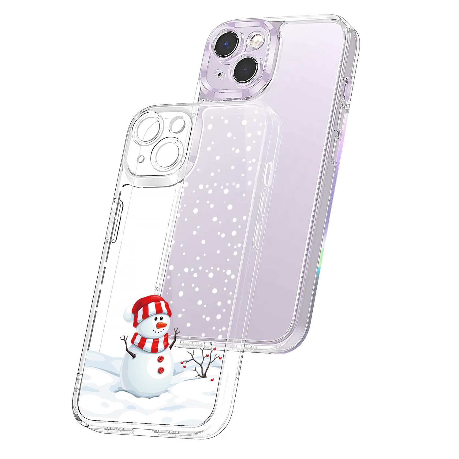 

Для Iphone 14 Clear TPU Chace Case Case Printing Printing Precise Cuptout 1,5 мм Шокируемой Защитной Крышки Толщиной 1,5 мм - Рождественский Снеговик, iPhone 14